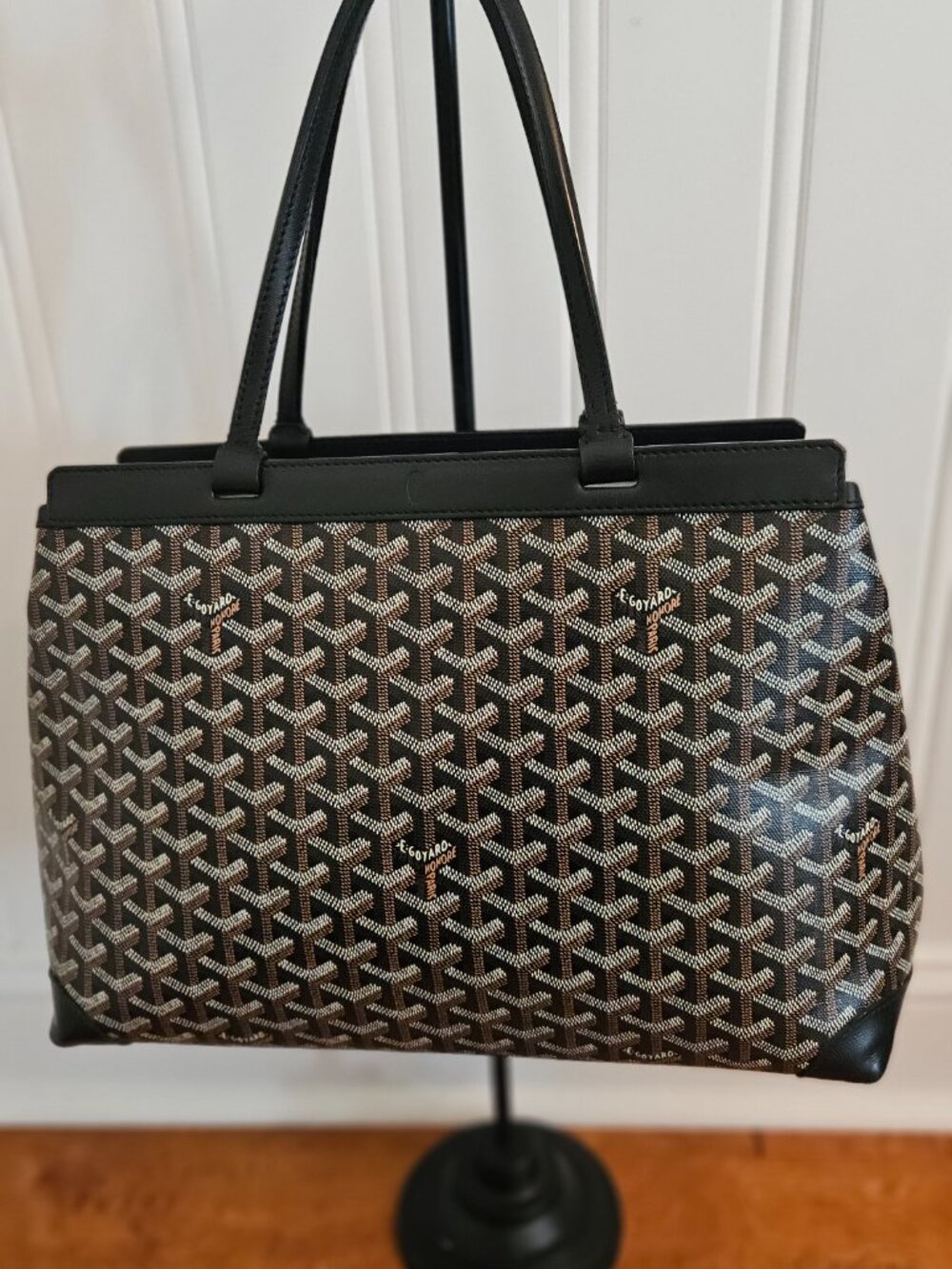 Authentic Black Goyard Bellechasse Structured Tote, Pristine Condition - Picture 3 of 16